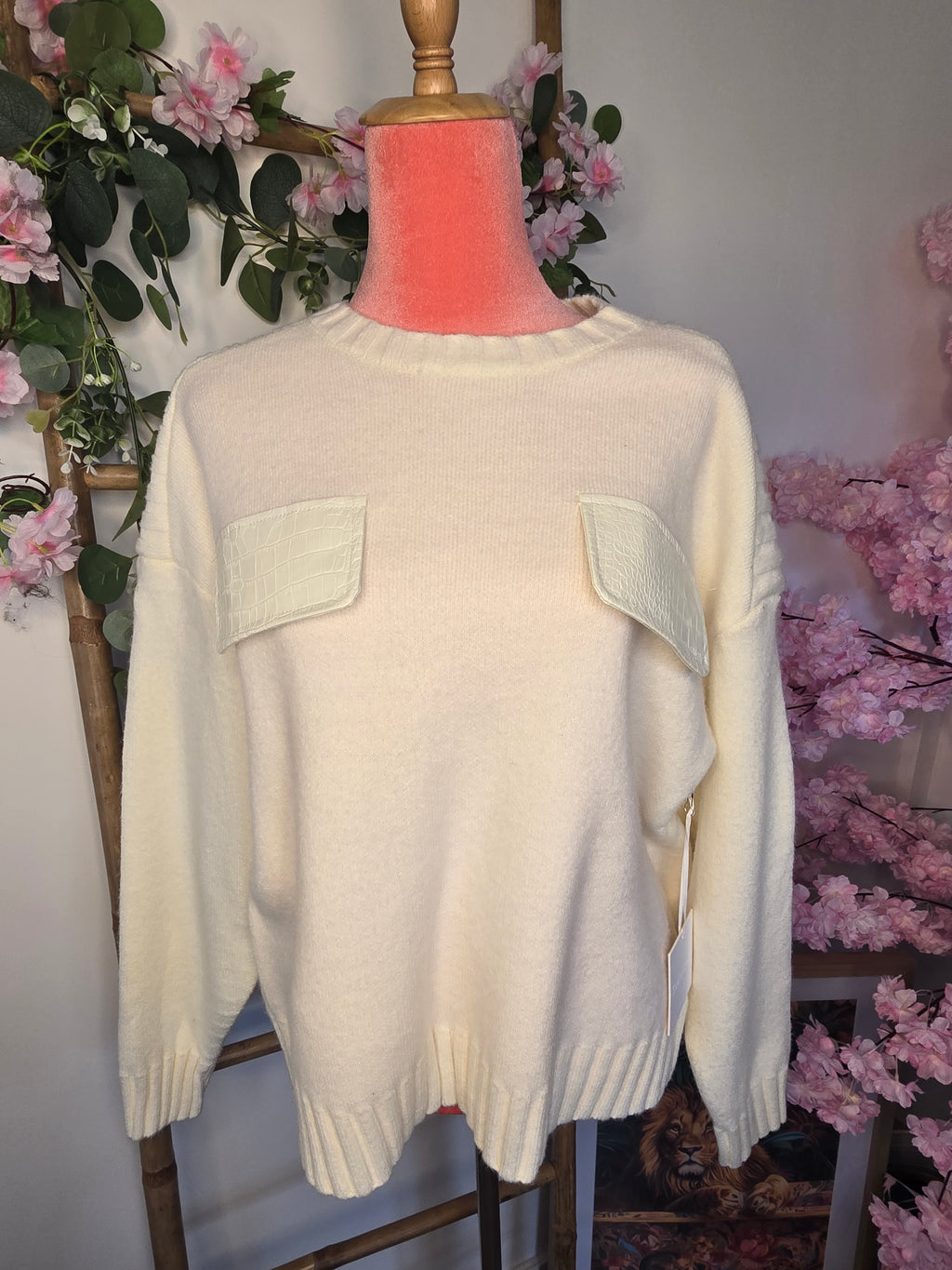 Pull maille poche simili.