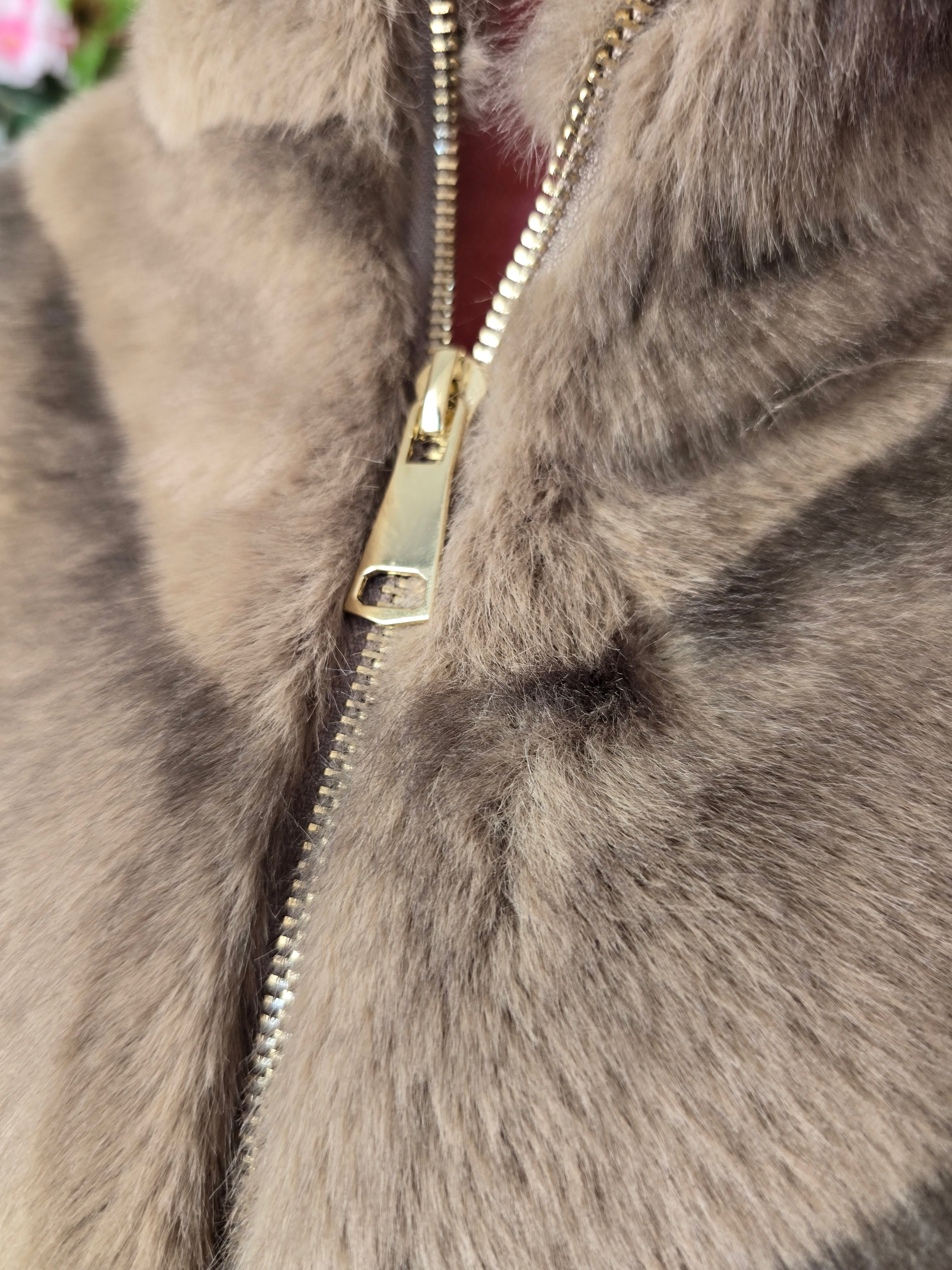 Veste fausse fourrure bicolore