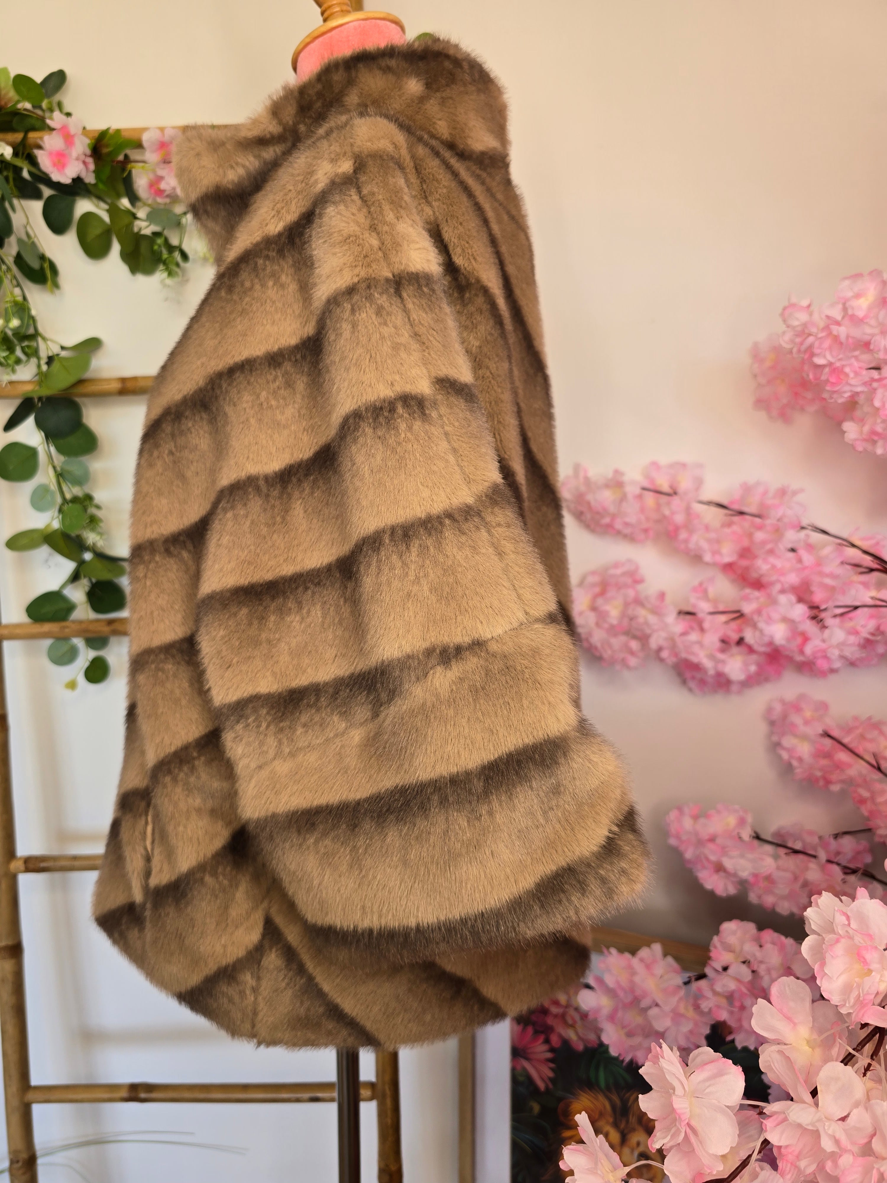 Veste fausse fourrure bicolore