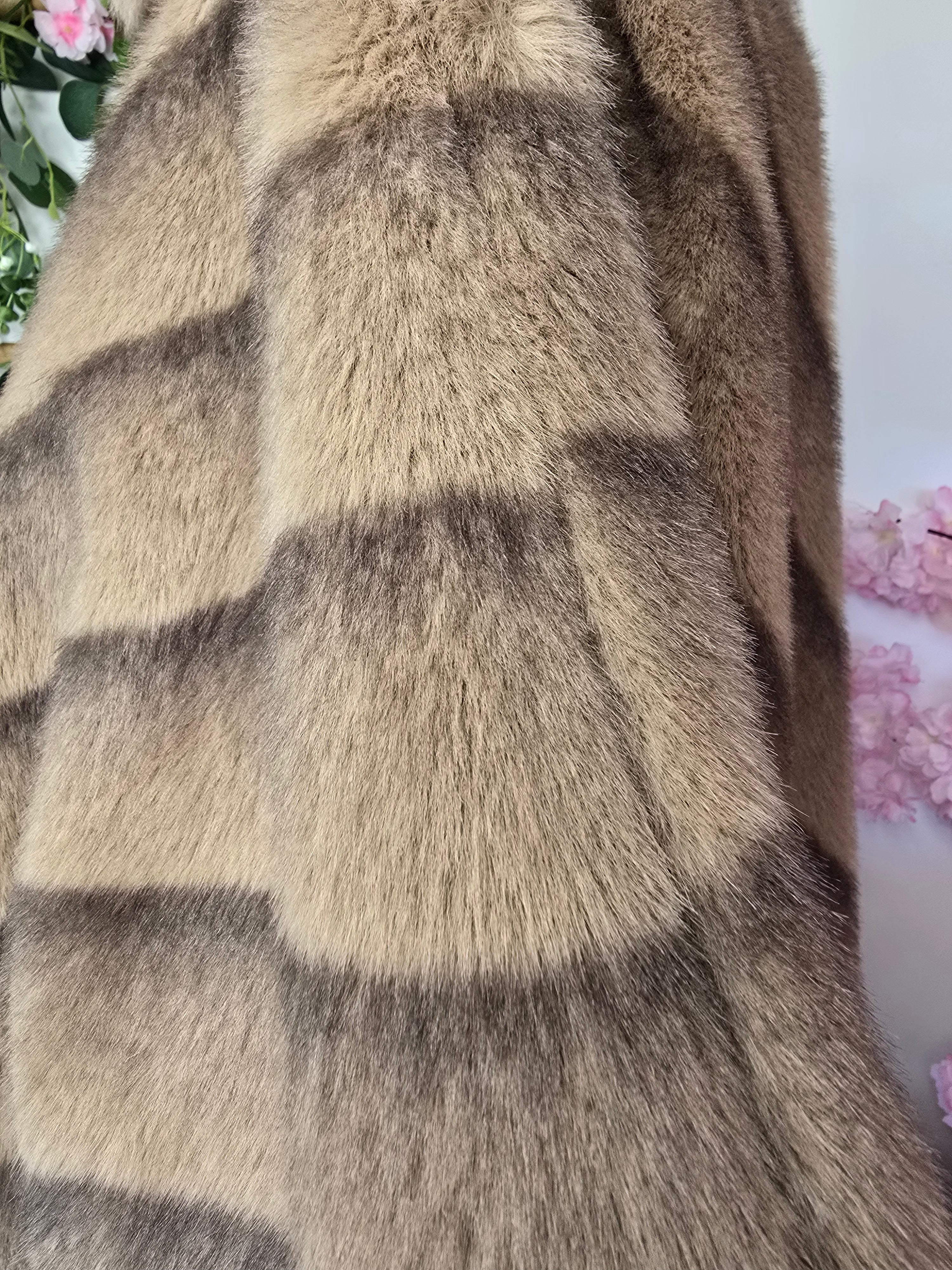 Veste fausse fourrure bicolore