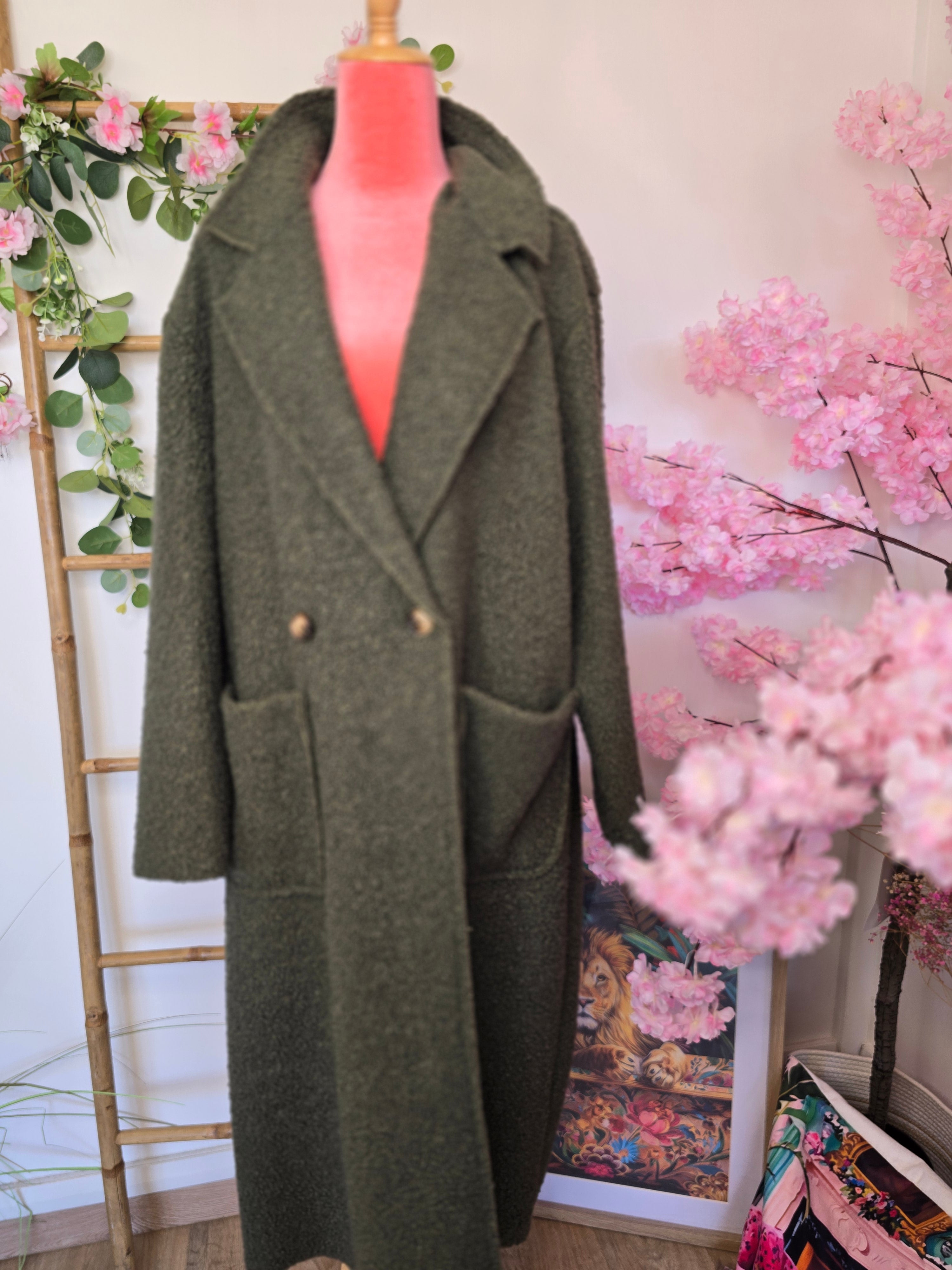 Manteau long teddy