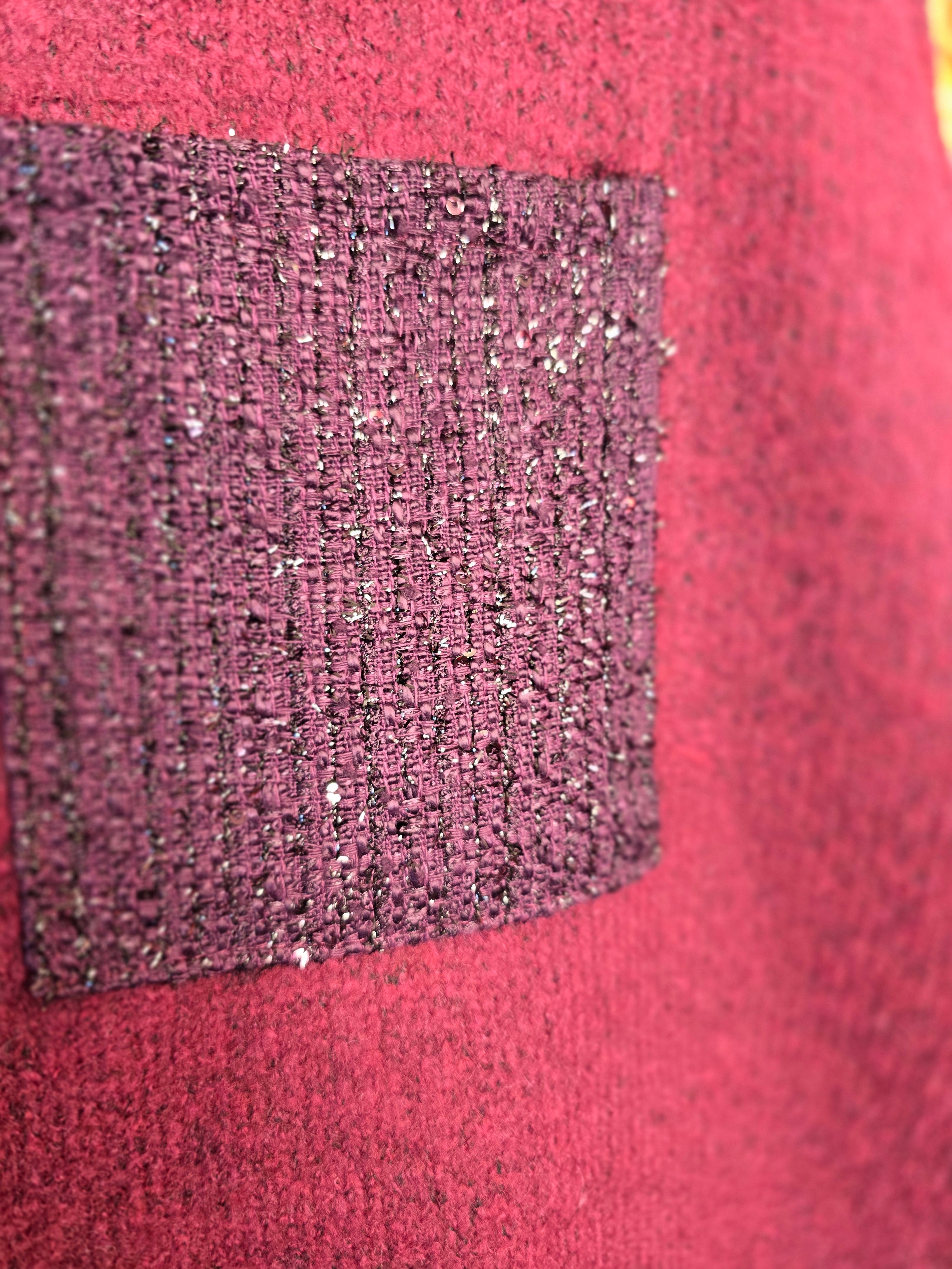 Pull maille Shaggy bordeaux