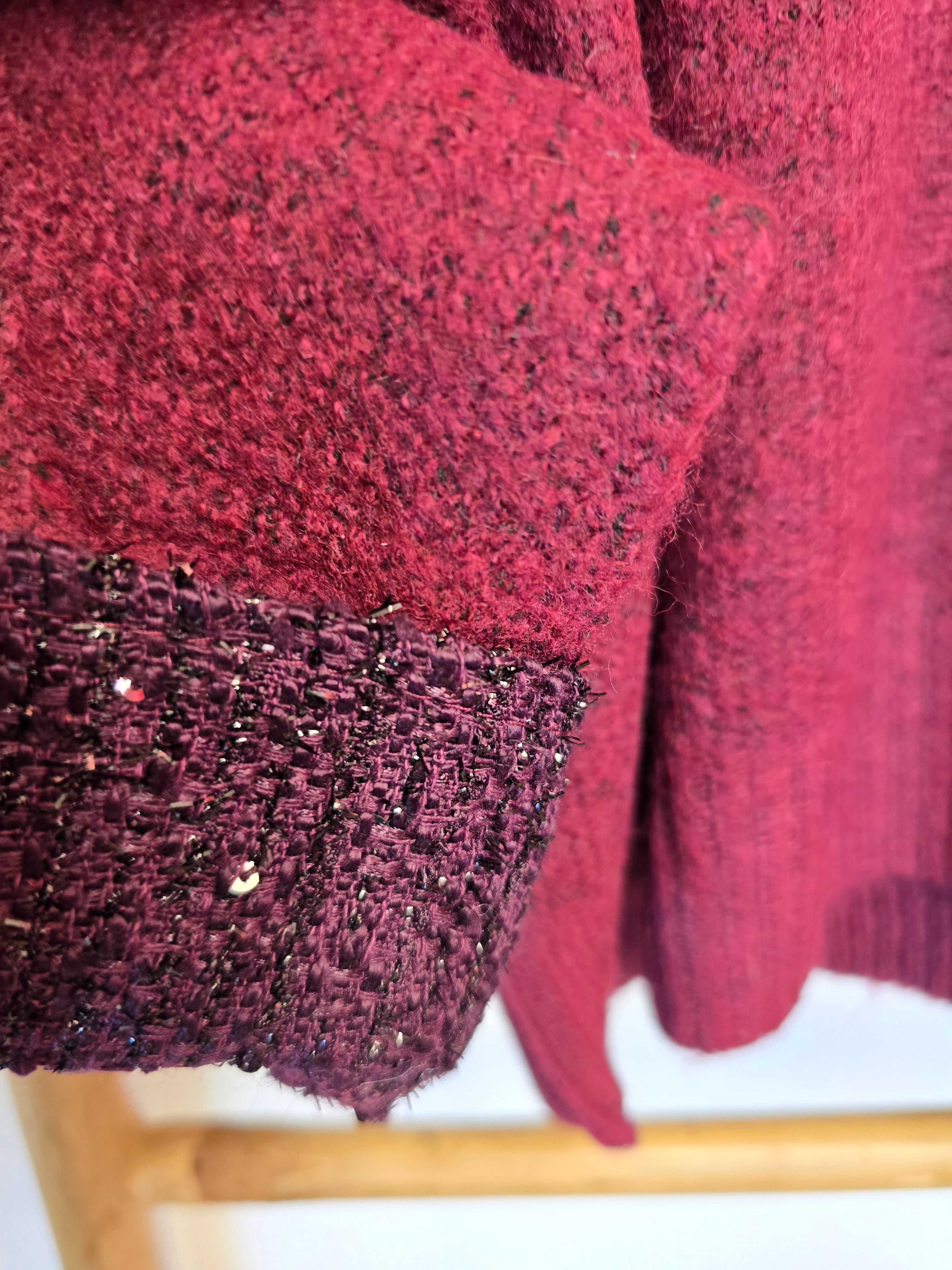 Pull maille Shaggy bordeaux