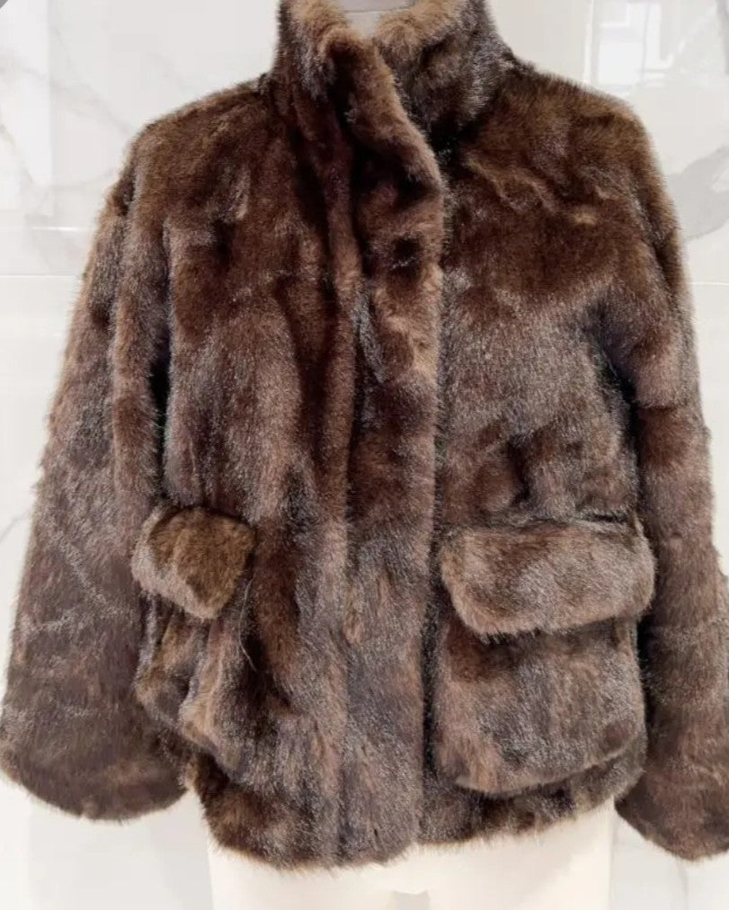 Veste fourrure poches