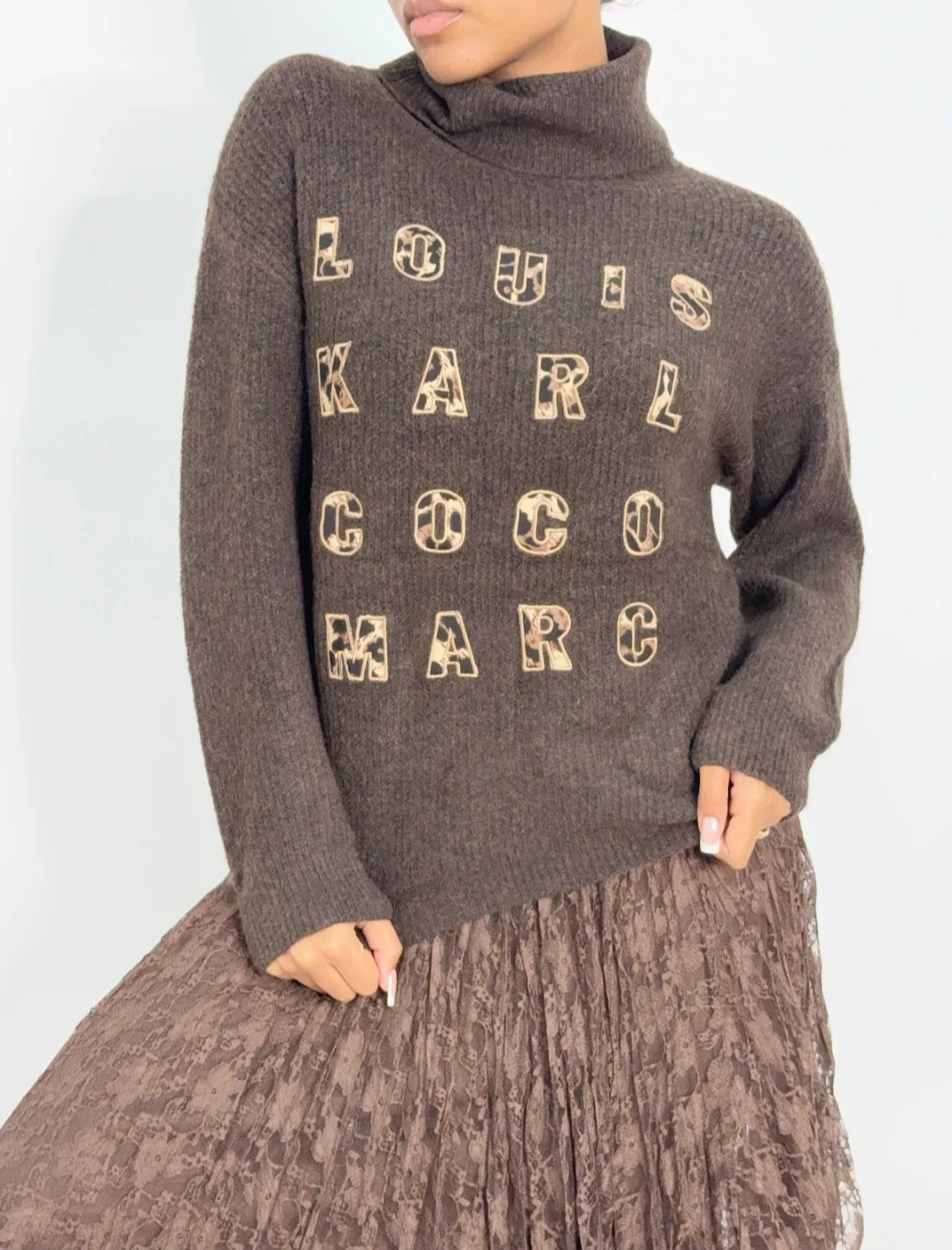 Pull Maille inscription