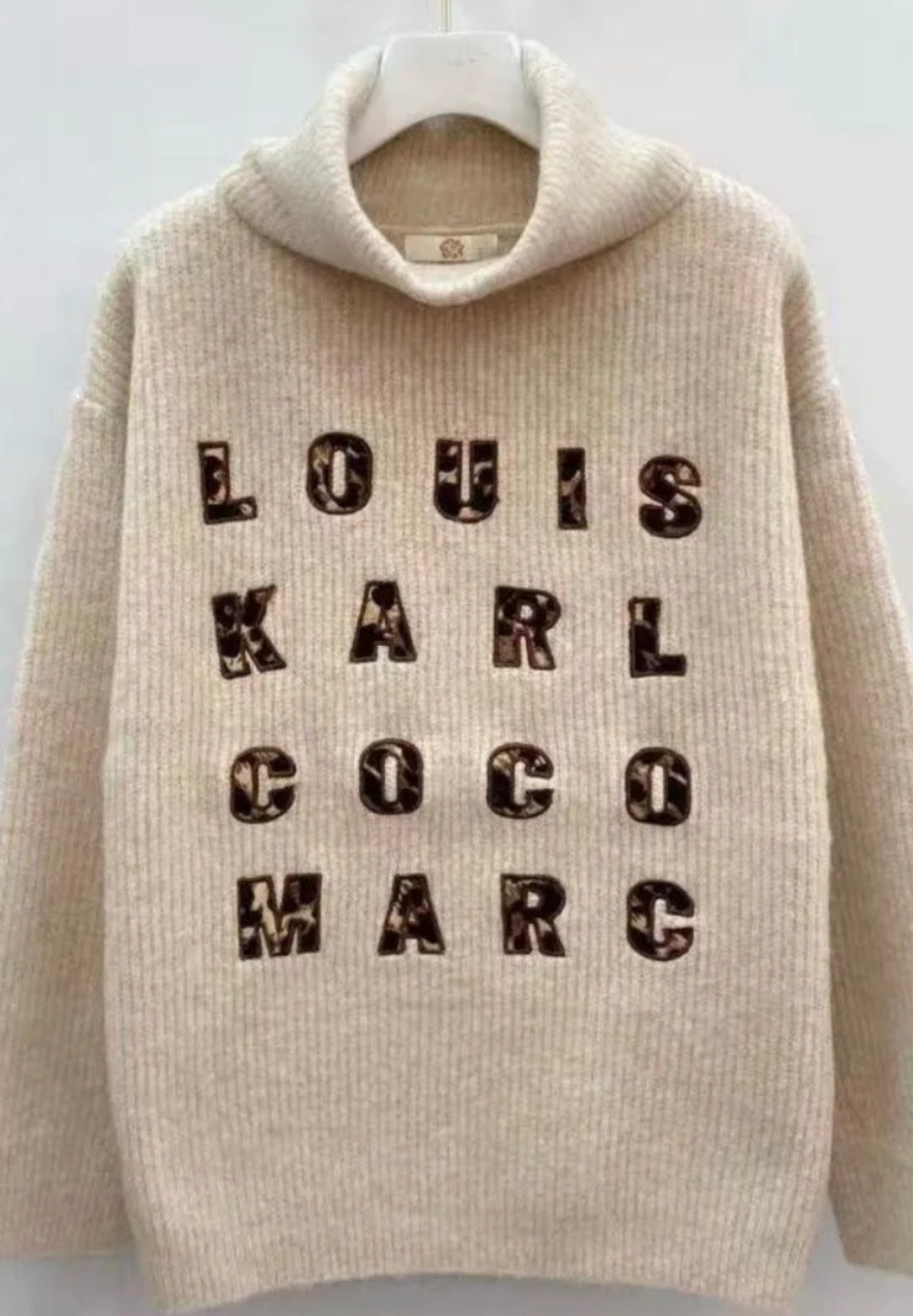 Pull maille inscription